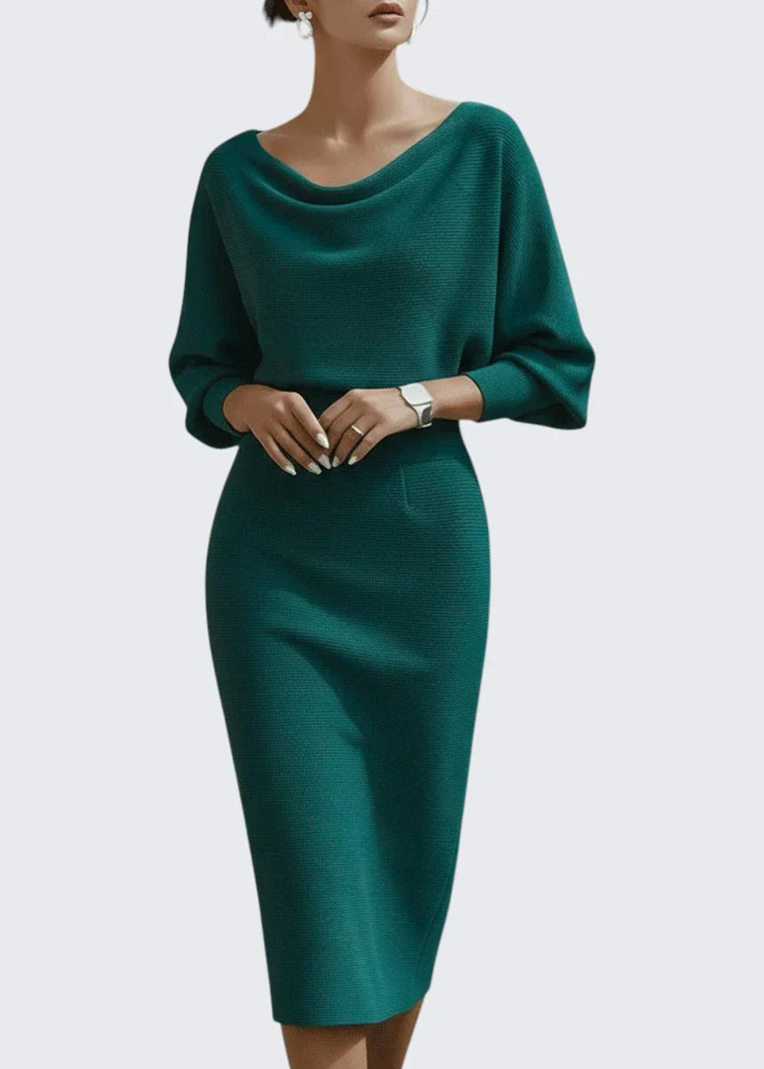 Avery | Midikleid mit Wasserfallausschnitt