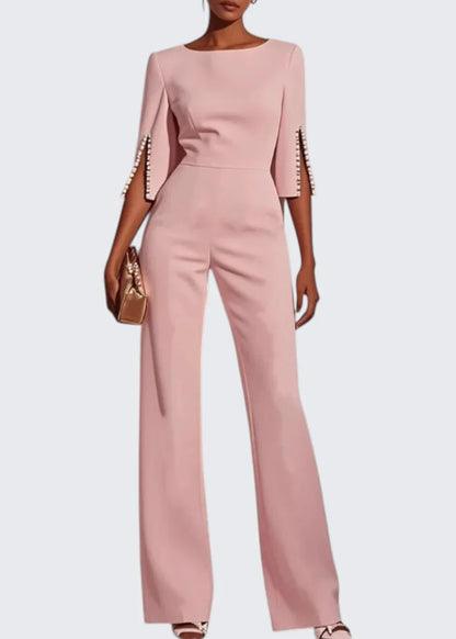 Emma | Party-Jumpsuit mit U-Boot-Ausschnitt und weitem Bein