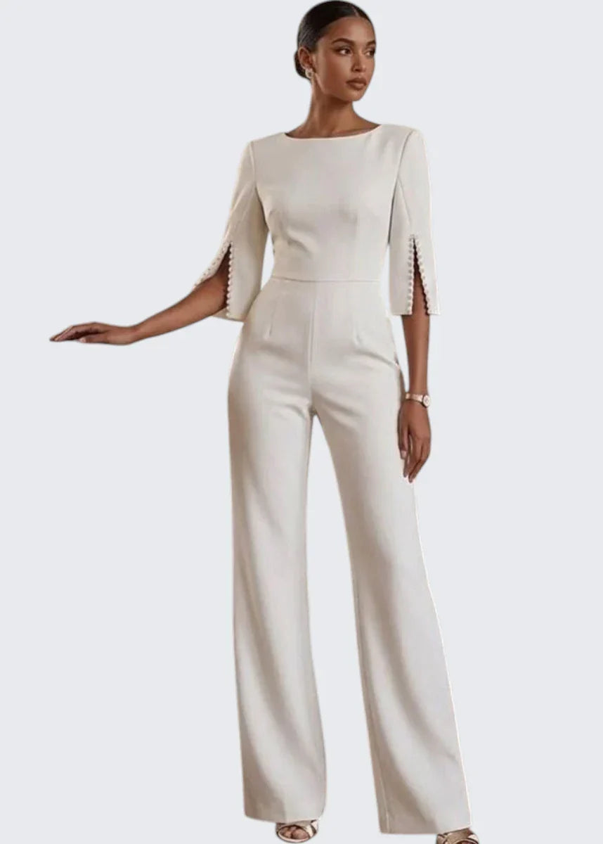 Emma | Party-Jumpsuit mit U-Boot-Ausschnitt und weitem Bein