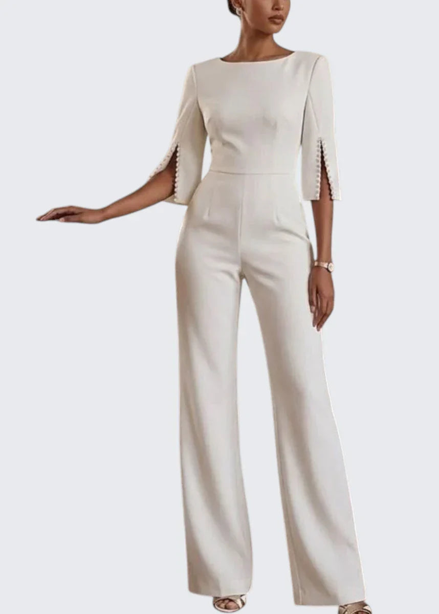 Emma | Party-Jumpsuit mit U-Boot-Ausschnitt und weitem Bein
