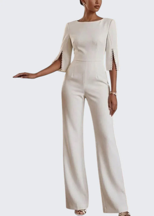 Emma | Party-Jumpsuit mit U-Boot-Ausschnitt und weitem Bein