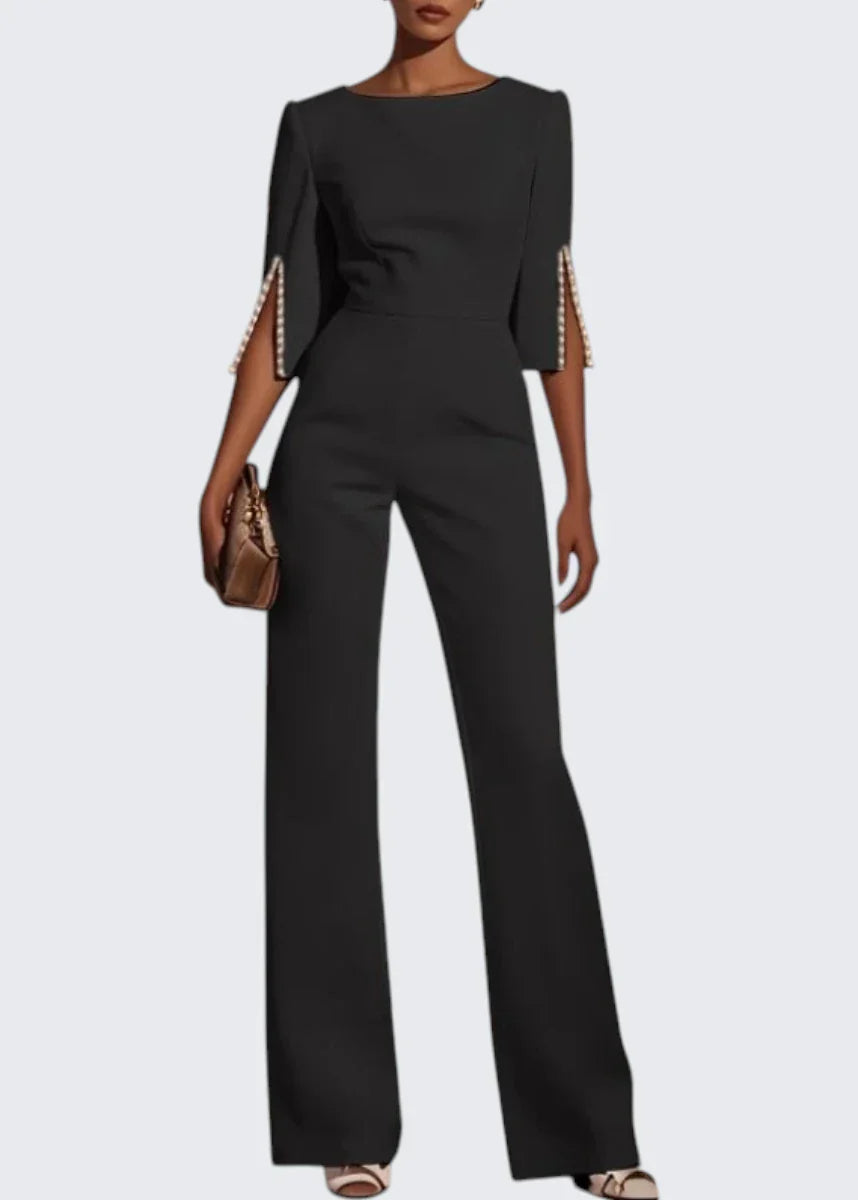 Emma | Party-Jumpsuit mit U-Boot-Ausschnitt und weitem Bein