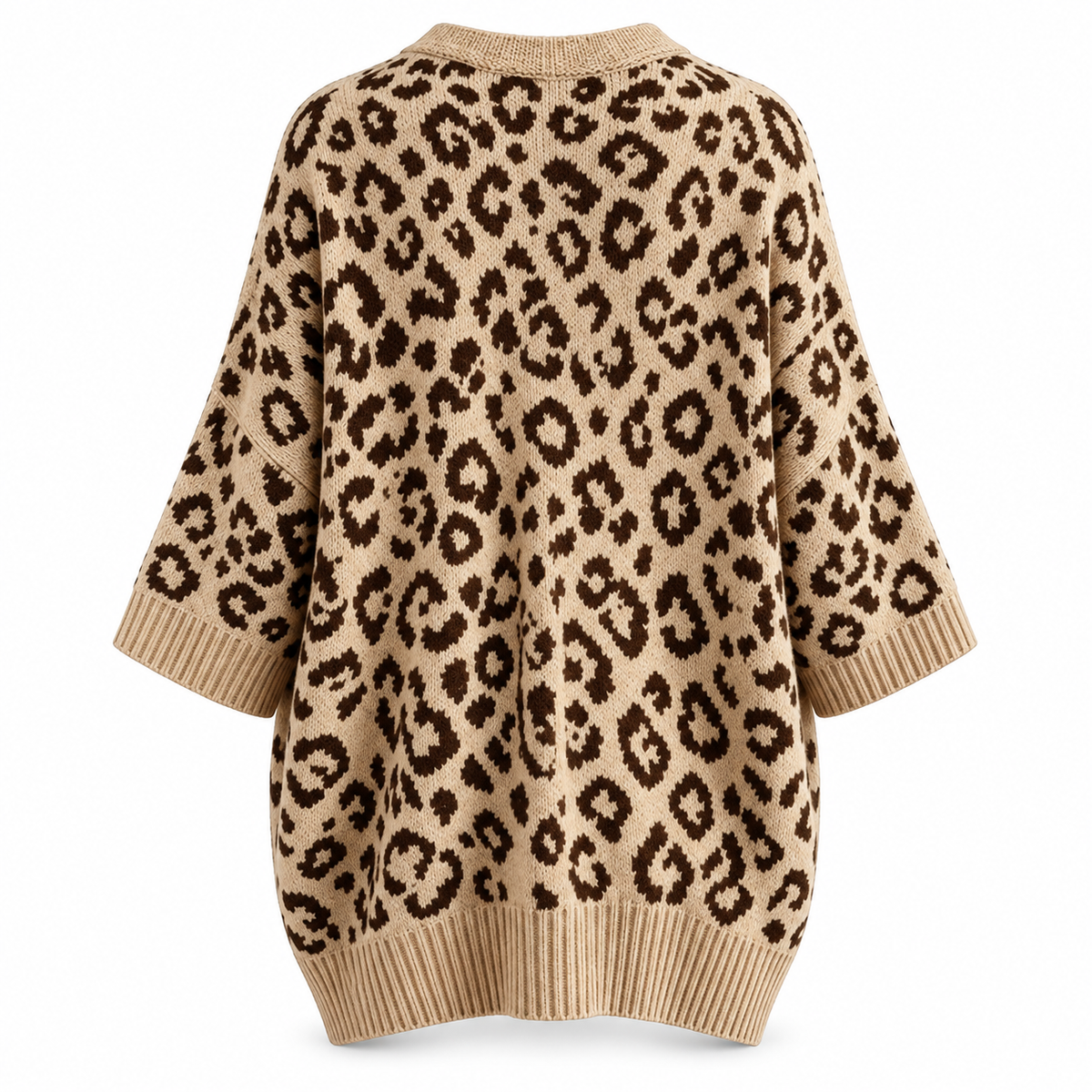 Leona – Oversize Strickcardigan mit Leopardenmuster