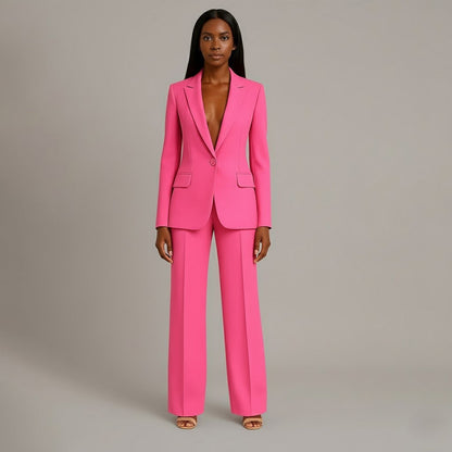 Mary - Long Sleeve V-Neck Two Piece Suit in White - Authentic Pace