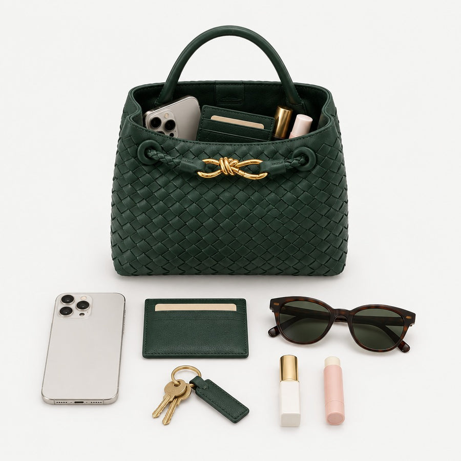 What fits inside the Bibi Woven bag